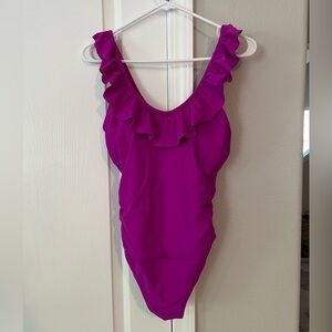 Vibrant Magenta Ruffle Swimsuit